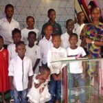 Children of the ministry gathered together during a Sunday service